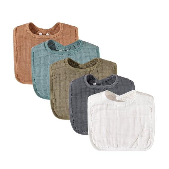 Bibs Absorbent Baby Feeding Teething Bibs Cotton Adjustable Snaps Bibs Burp Cloths for Babies Burp Cloth Gift