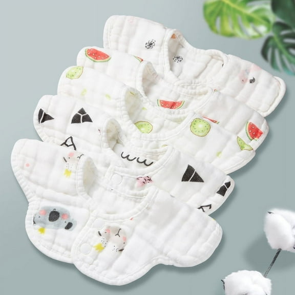Bibs, Baby Bandana Drool Bibs 360 Bibs for Boys Girls Newborn Infant for Drooling and Teething, Organic Cotton and Super Absorbent Hypoallergenic Pullover Baby Bibs-5pcs