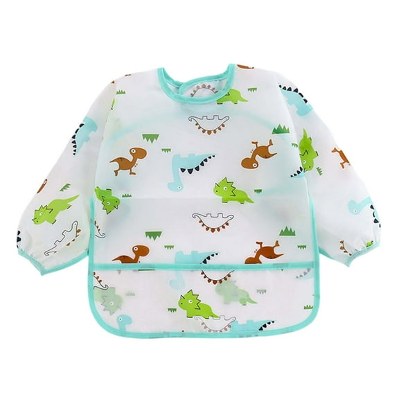 Bibs for Baby Girl Baby Boys Girls Long Sleeve Cartoon Prints Soft Bibs Baby Care Drool Bibs for Baby Boy Sky Blue 6 Months-12 Months