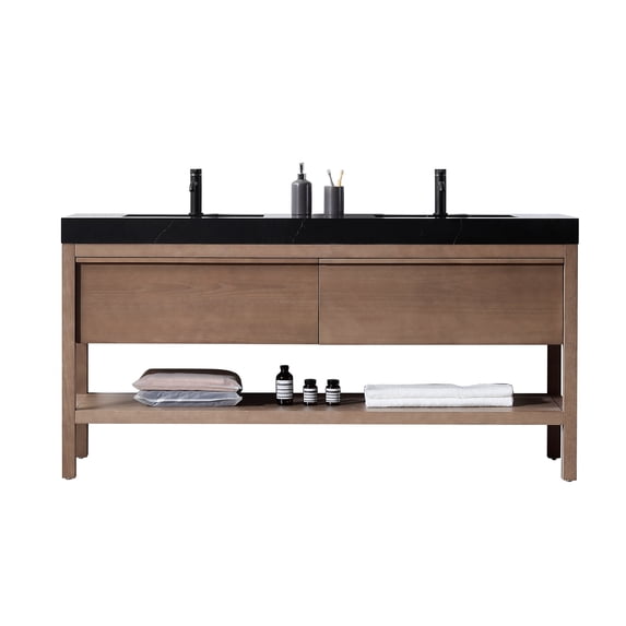 Bibury 72" Chestnut Oak Freestanding Bathroom Vanity