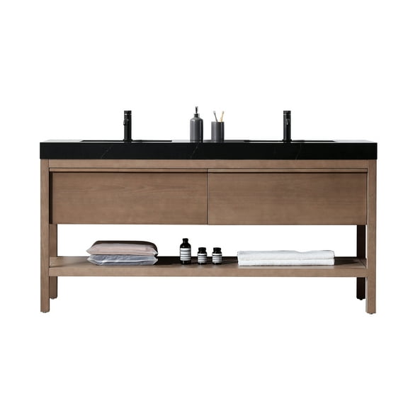 Bibury 72" Chestnut Oak Freestanding Bathroom Vanity