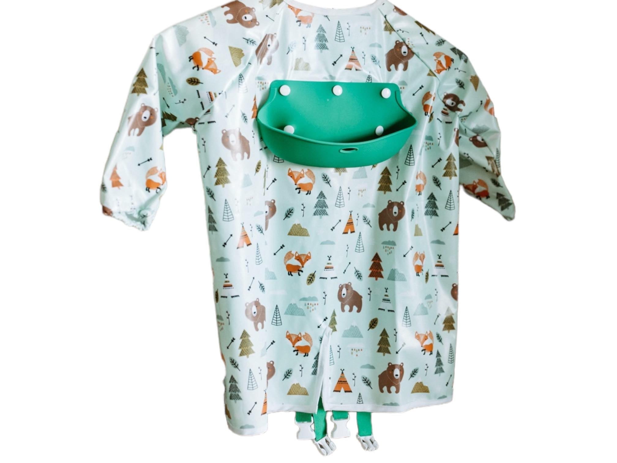 Bibvy Mess Proof Baby Bibs, Toddler Feeding, Silicone Catcher, Chair Attaching, Waterproof, 6-36 Mos