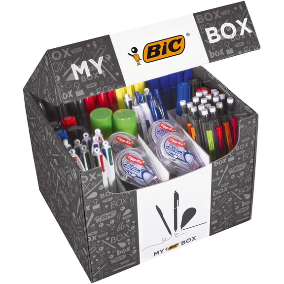 Bic 933953 Stationery Small Office Bulk Box, Multicolored, 124 Piece Set