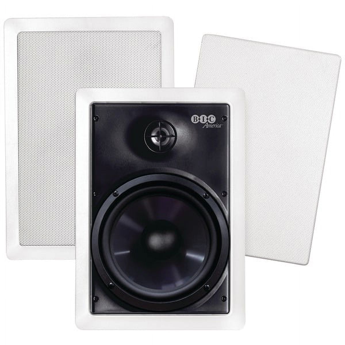 Bic America 150-watt 6.5" Weather-resistant In-wall Speakers With Pivoting Tweeters & Metal & Cloth Grilles - image 1 of 1
