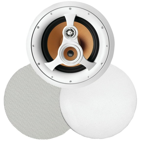 Bic America 250-watt 3-way 10" In-ceiling Speaker With Pivoting Tweeter & Midrange Plus Metal & Cloth Grilles