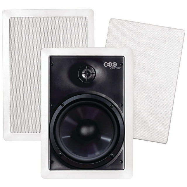 Bic America M-pro6w 150-watt 6.5" Weather-resistant In-wall Speakers With Pivoting Tweeters & Metal & Cloth Grilles