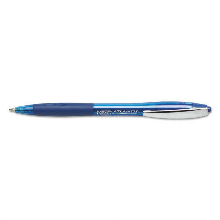 Bic Atlantis Retractable Ballpoint Pen, Medium 1Mm, Blue Ink-Barrel, Dozen  