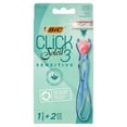 thumbnail image 1 of Bic Click 3 Soleil Sensitive Refillable Women's Razor, 30% Recycled Plastic Handle and 3-Blade Refills - Box of 1+2, 1 of 6