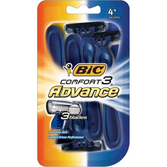Bic Comfort 3 Advance Shaver, Disposable 4 ea (Pack of 2)