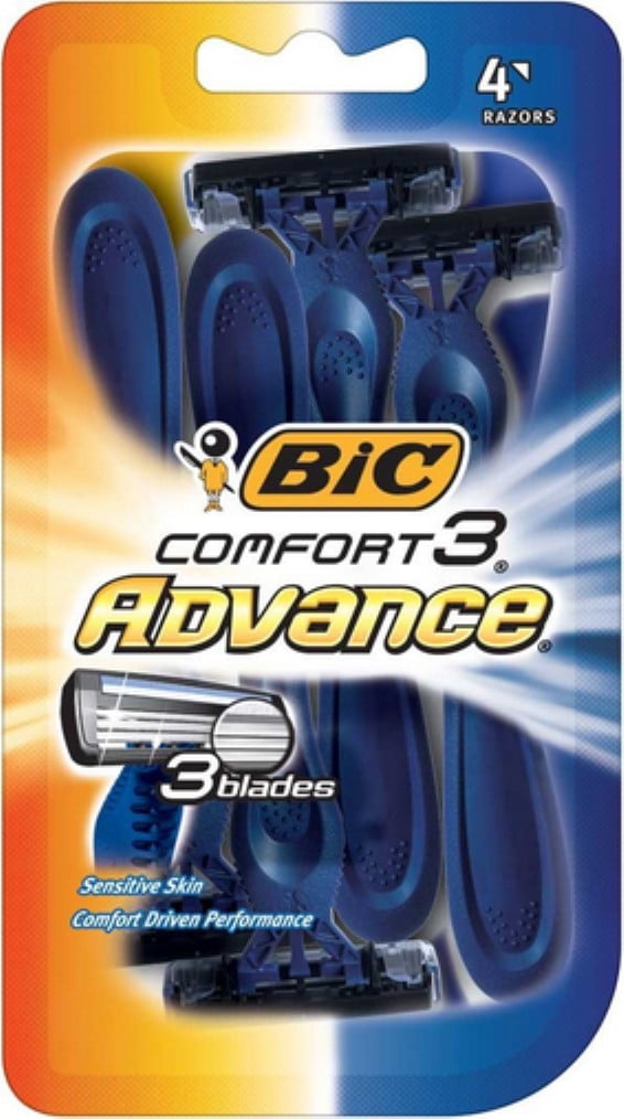 Bic Comfort 3 Advance Shaver, Disposable 4 ea (Pack of 6)