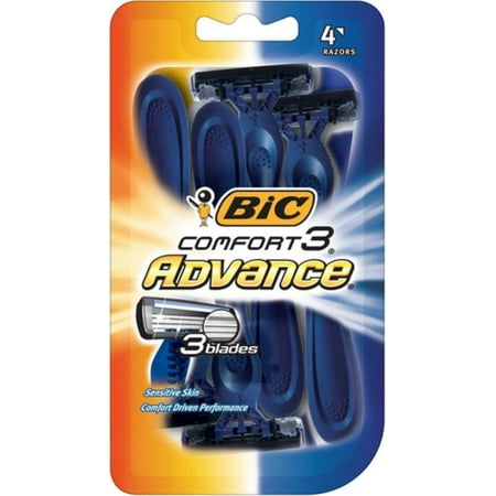 Bic Comfort 3 Advance Shaver, Disposable 4 ea (Pack of 6)
