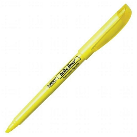 Bic Corporation BL241YW Brite Liner Highlighter, Chisel Tip - Yellow Ink