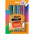 thumbnail image 1 of BIC Cristal Xtra Bold Fashion Ballpoint Pen, Bold Point (1.6mm), Assorted Colors, 24-Count (MSBAPP241-A-AST), 1 of 7