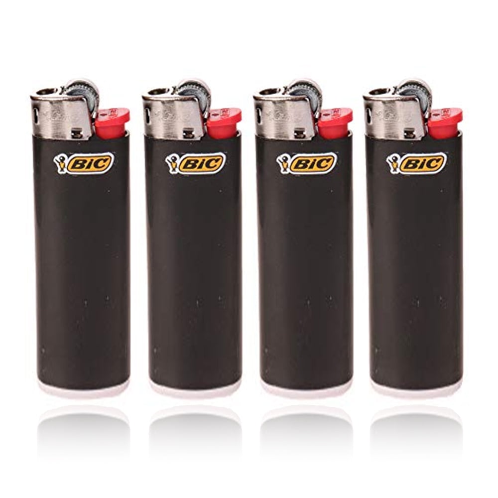 Bic Ebony Grey Full Size Lighters Regular Bic Size Lighters (4 Count