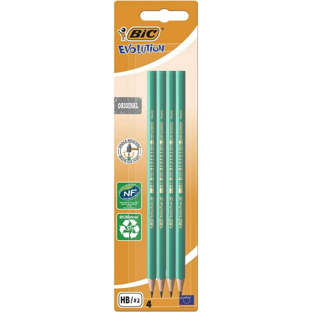 Bic Evolution Original HB Graphite Pencils 4 Count (Pack of 1
