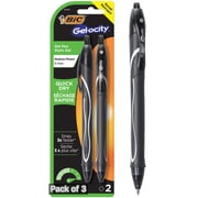 Bic Gel-ocity Retractable Quick Dry Gel Pen, Black Pack of 3