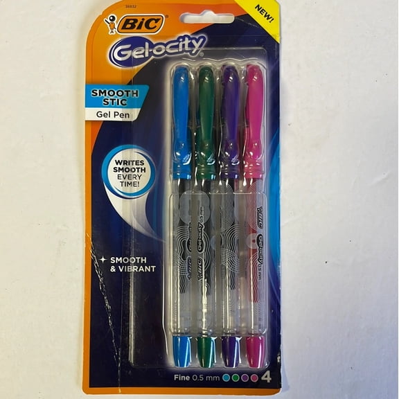 Bic Gel-ocity Smooth Stic Gel Pen, 4 Ct