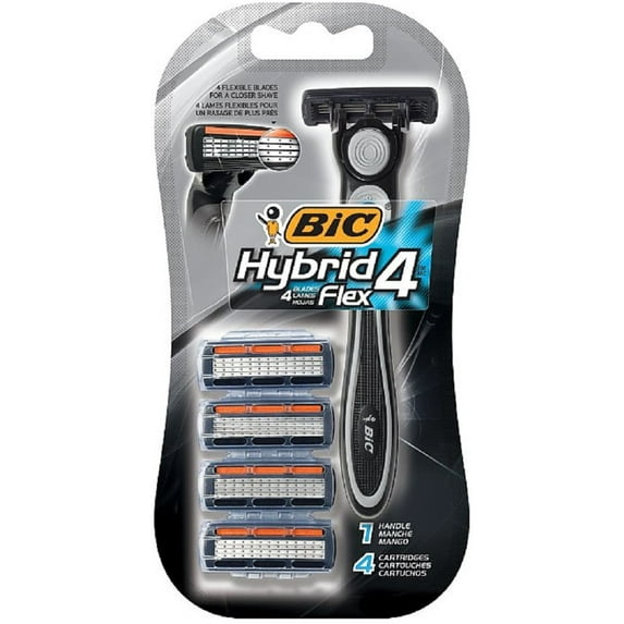 Bic Hybrid 4 Advance For Men, Disposable 4-Blade System 1 ea (Pack of 2)
