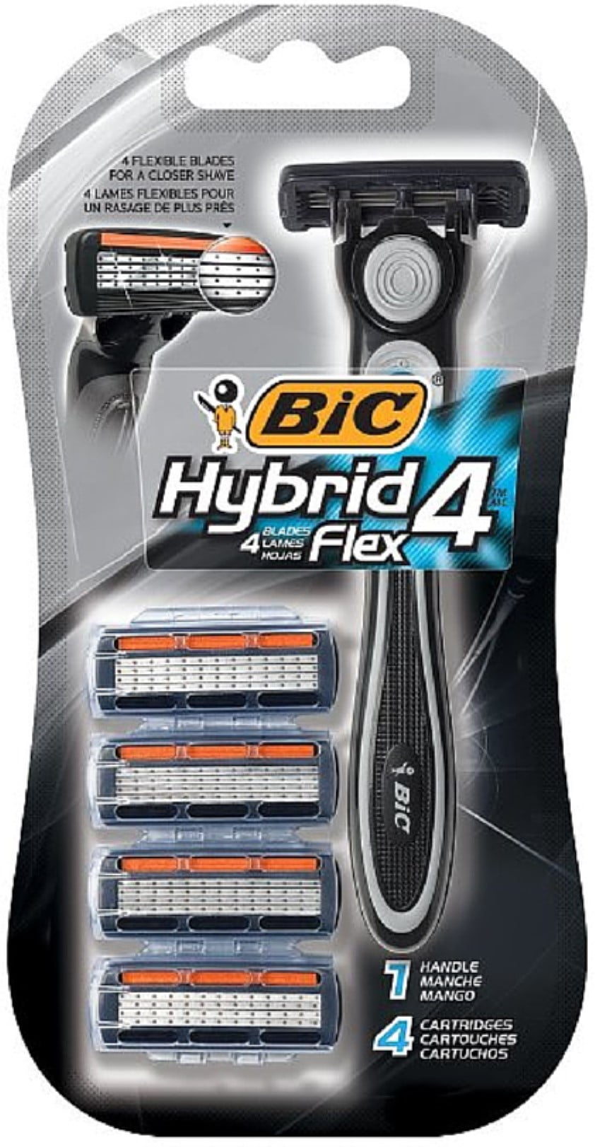 Bic Hybrid 4 Advance For Men, Disposable 4-Blade System 1 ea (Pack of 3)