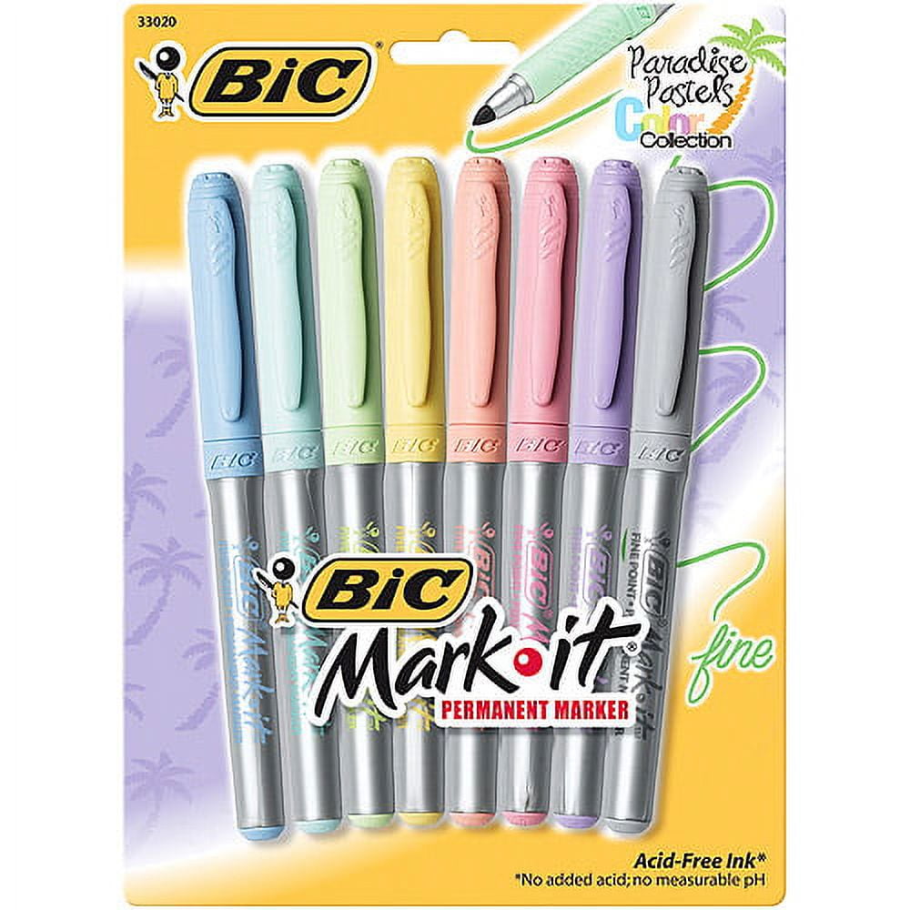 BIC Magic Marker Dry Erase Markers, Bold Chisel Tip -Red, Black, Blue,  Green - 4/Set