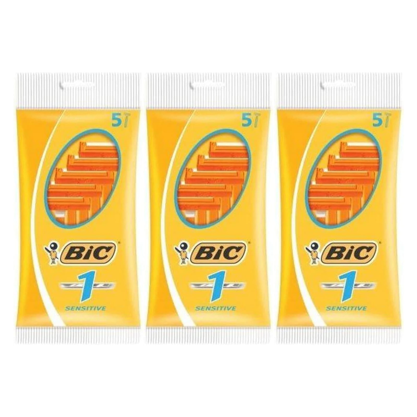 Bic Men Classic Sensitive Disposable Razors, 15 Count (Pack of 3 ...