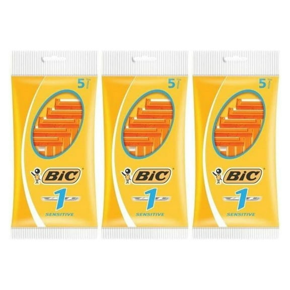 Bic Men Classic Sensitive Disposable Razors, 15 Count (Pack of 3)