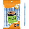 thumbnail image 1 of Bic Round Stic Xtra Life Medium Ballpoint Pen, Blue Ink, 10 Ea, 1 of 5