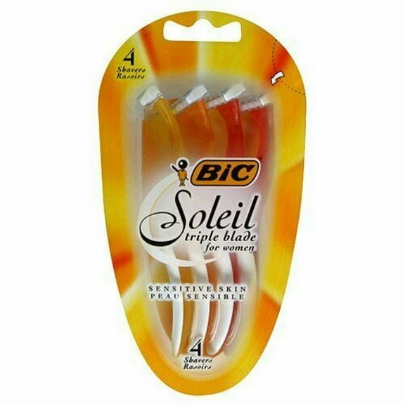 Bic Soleil Triple Blade Soothing Moisture For Women Sensitive Skin, 4ct