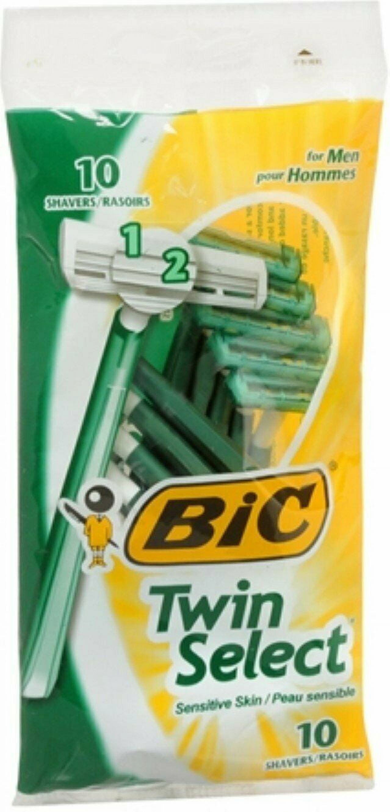 Bic Twin Select Sensitive Skin Comfortable Shave for Men, 10ct, 5-Pack