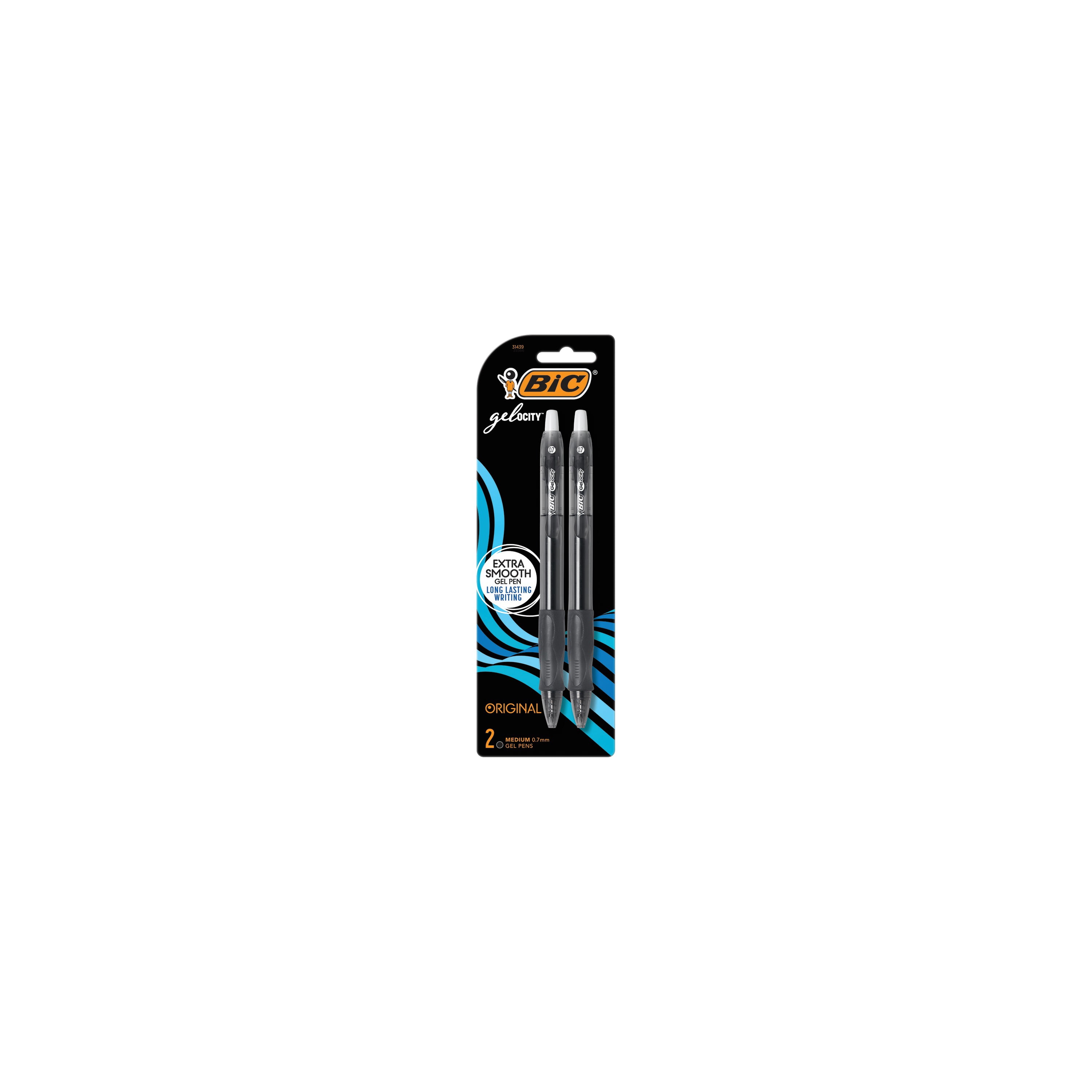 Bic Velocity Gel Retractable Pen Medium Point 0.7mm Black Ink RLCP21 ...