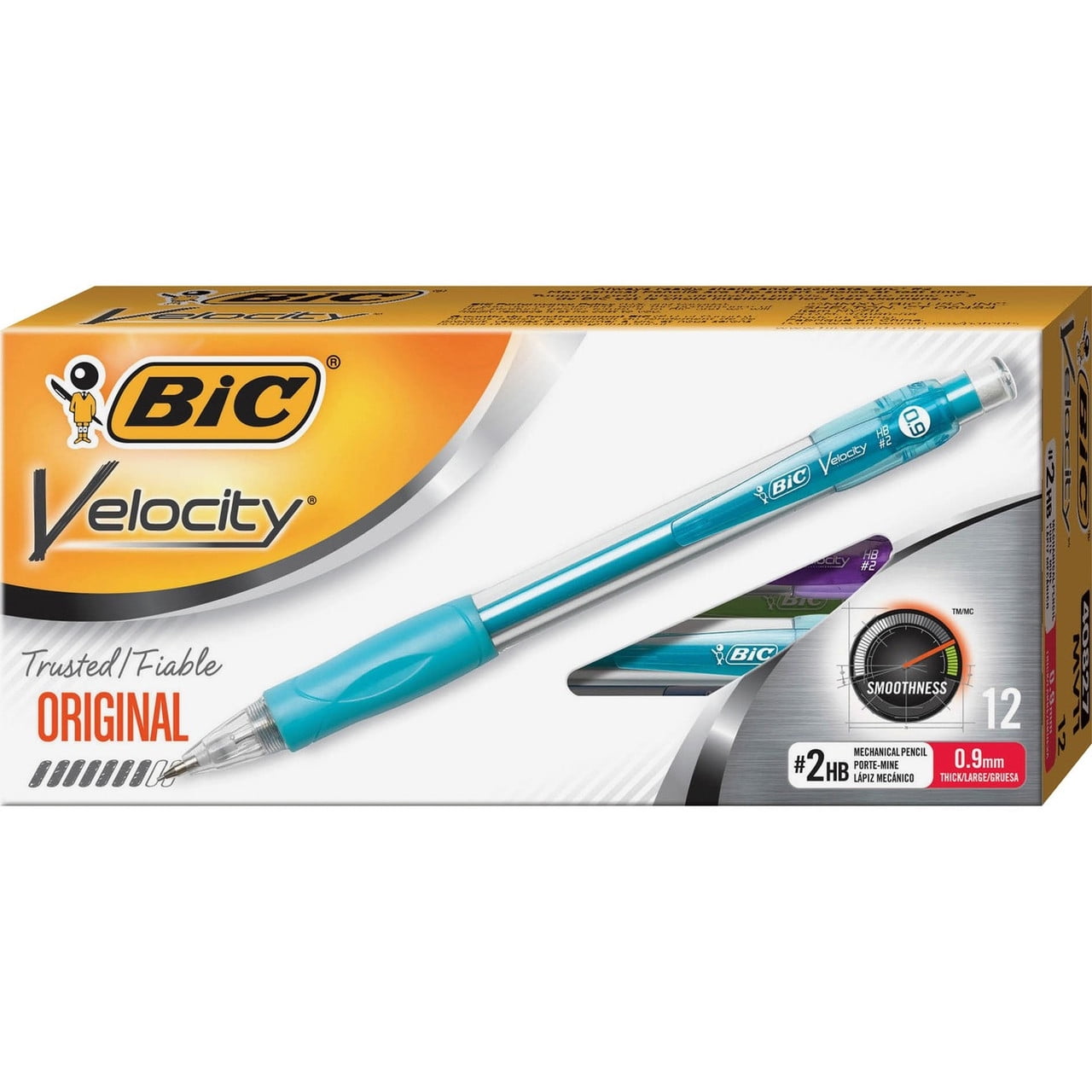 Bic Velocity Pencil 2 Pencil Grade 0.9 Mm Lead Size Black Barrel 12 / Dozen (MV11BK