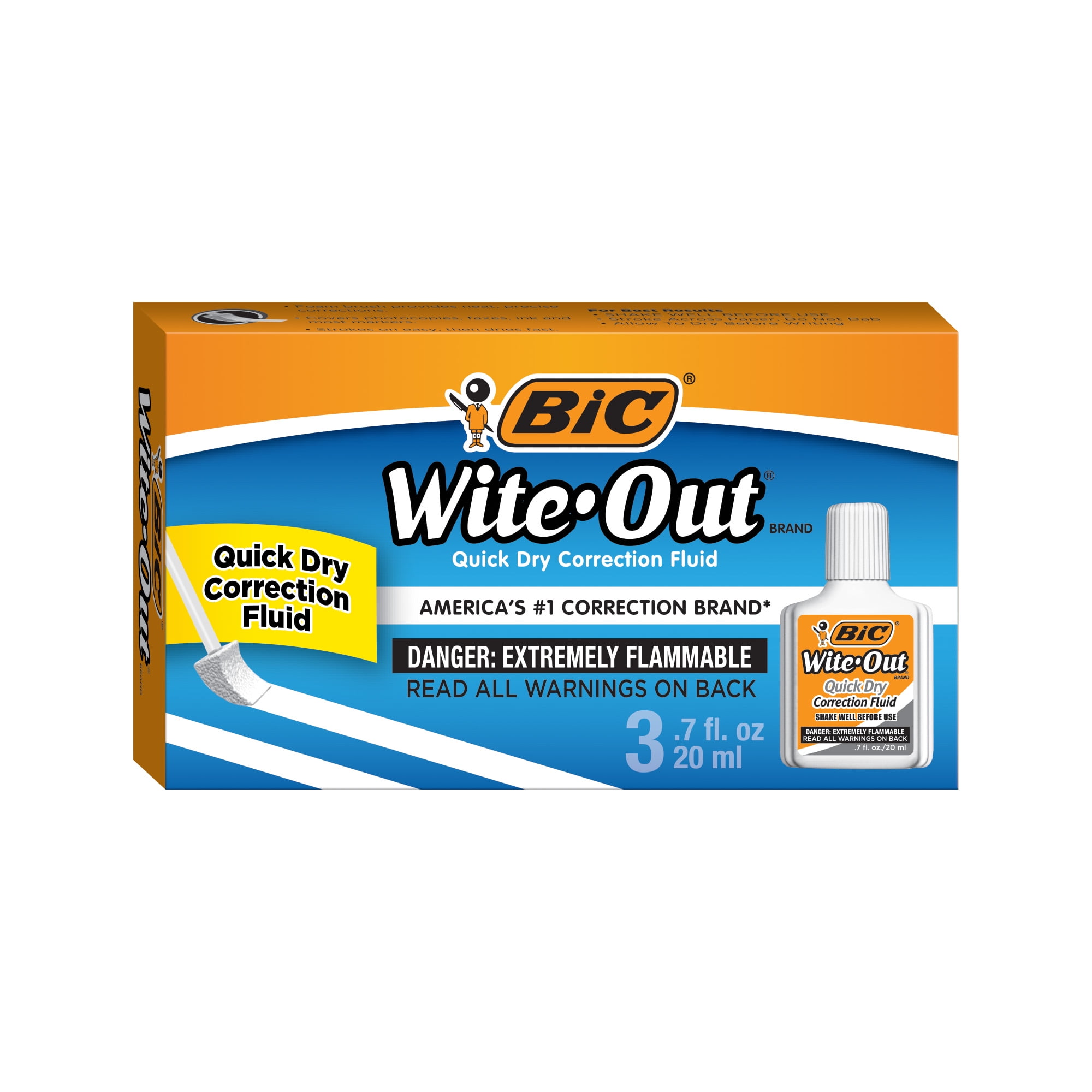 Wite-Out Quick Dry Correction Fluid, 20 mL Bottle, White, Dozen Wite-Out Quick Dry Correction Fluid, 20 mL Bottle, White, Dozen