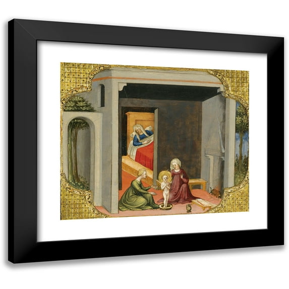 Bicci Di Lorenzo 17x15 Black Modern Framed Museum Art Print Titled - The Birth of St Nicholas of Bari