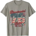 thumbnail image 1 of Bicentennial Babe 1976 50th Birthday Vintage Flag T-Shirt, 1 of 6