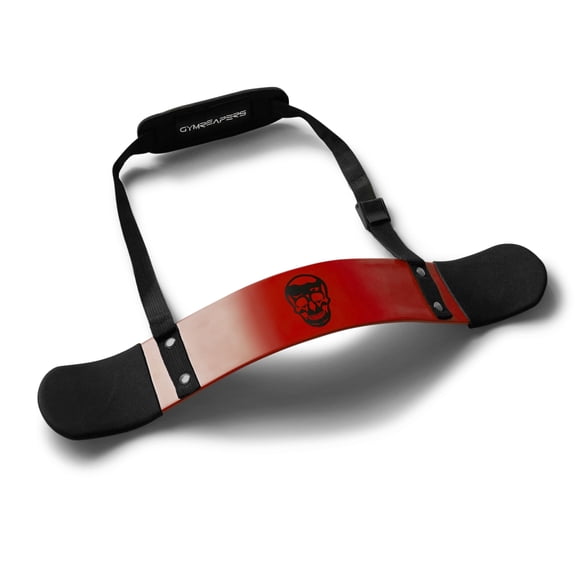 Bicep Arm Blaster -Thick Aluminum Support Bicep Curl Isolator w/ Contoured, Padded Edges - Adjustable Bicep Bomber For Weightlifting & Bodybuilding (Red)