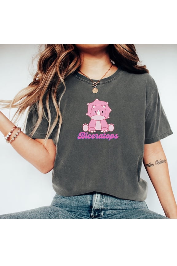 Biceratops Dinosaur Graphic Subtle Bisexual Pride Inclusive Aesthetic Minimal Design Comfort Colors Unisex Cotton T-Shirt, Size S-3XL