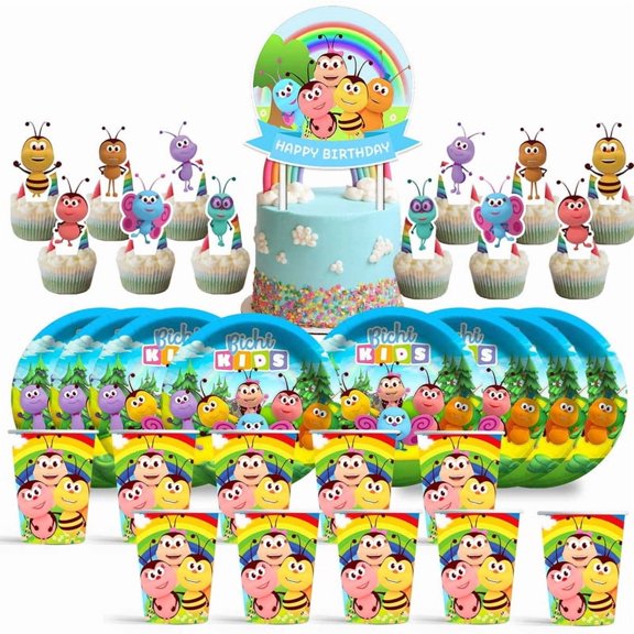 Bichikids Birthday Cups Party Supplies Plates Decorations Cake Topper Decor