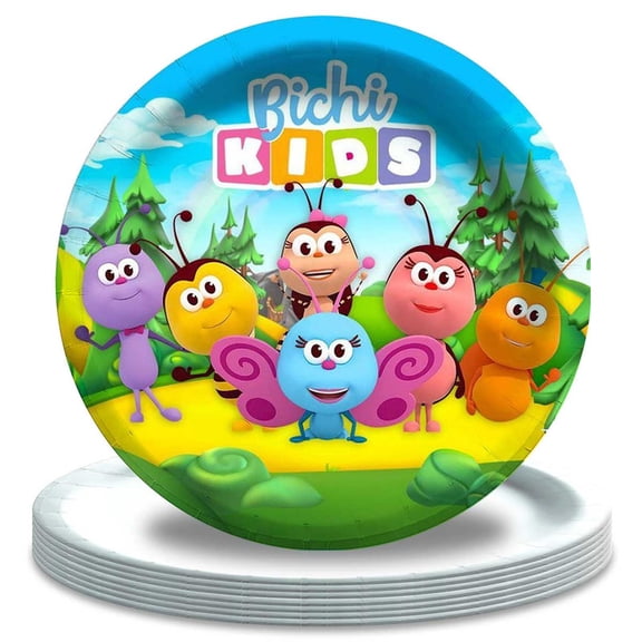 Bichikids Paper Plates Birthday Decorations Party Supplies Tableware Disposable Dinnerware