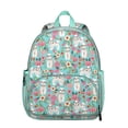 thumbnail image 1 of Bichon Dog Blue Florals Backpack Backpack for School,Cute School Bag,Schoolbag with Adjustable Shoulder Straps & Padded Back,13.8"x11.4"x6", 1 of 6