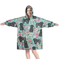 thumbnail image 1 of Bichon Dog Blue Florals Wearable Oversized Blanket,Wearable Blanket Hoodie for Adults,Cozy Hooded Blankets with Super Pockets,Super Warm Fuzzy Pullover for Women & Men, 1 of 6