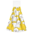 thumbnail image 1 of Bichon Dog Pattern Hand Towels 2 Pack Quick Dry Velvet Soft with Velcro Kitchen Bath 14x18in, 1 of 7