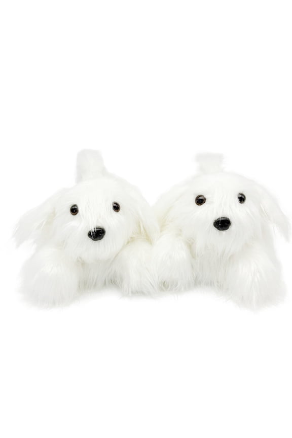 Bichon Dog Slippers For Women Men Plush House Shoes Soft Non Slip Warm Fuzzy Slippers Cute Puppy Themed Indoor Comfort Footwear