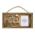 thumbnail image 1 of Bichon "Every Day is Better With a Bichon" Wooden Dog Sign with Clear Pocket to Insert Your Dogs Photo, 1 of 5
