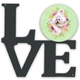 thumbnail image 1 of Bichon Frisé #1 Green Flowers Metal Wall Artwork LOVE, 1 of 2