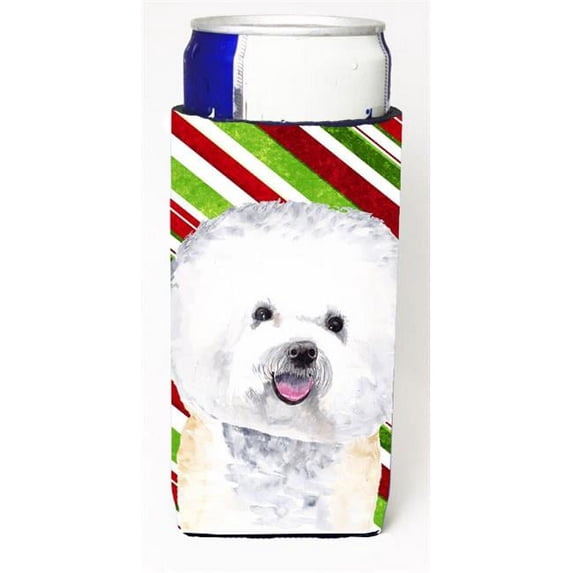Bichon Frise Candy Cane Holiday Christmas Michelob Ultra bottle sleeves For Slim Cans - 12 oz.
