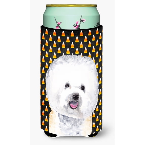 Bichon Frise Candy Corn Halloween Portrait Tall Boy Hugger