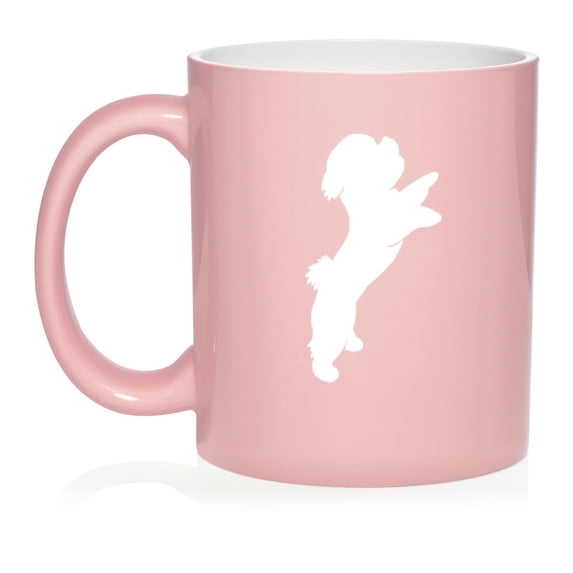 Bichon Frise Ceramic Coffee Mug Tea Cup Gift for Her, Him, Friend, Coworker, Wife, Husband, Dog Lover (11oz Light Pink)
