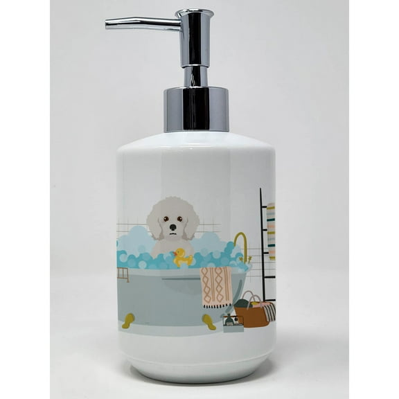 Bichon Frise Ceramic Soap Dispenser
