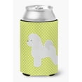 thumbnail image 1 of Bichon Frise Checkerboard Green Can or Bottle Hugger, 1 of 1