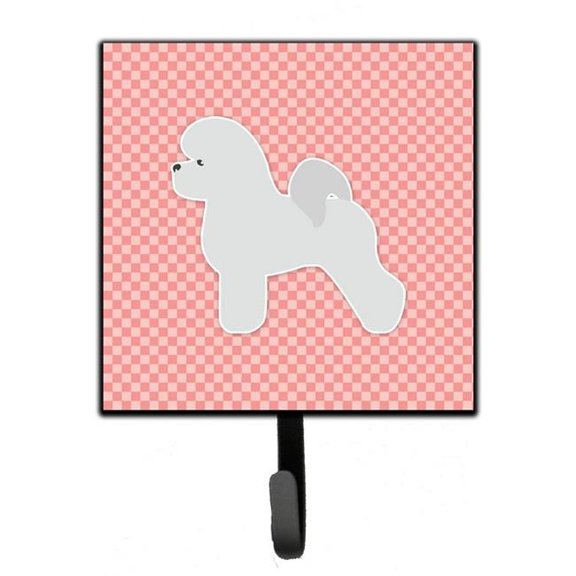Bichon Frise Checkerboard Pink Leash or Key Holder